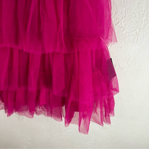 Lulu's Rule the Runway Hot Pink Tulle Bustier Tiered Mini Dress - Picture 7 of 13